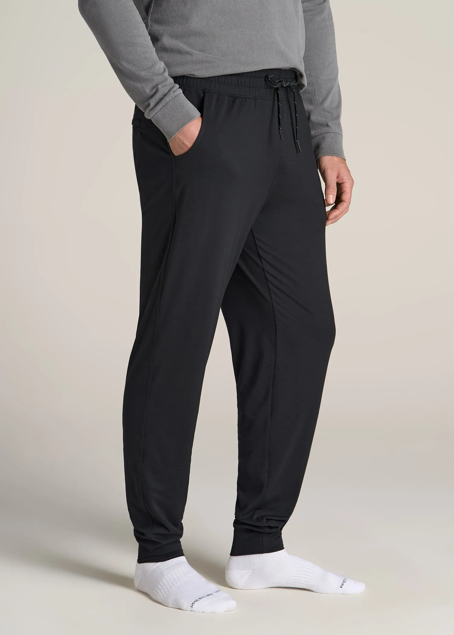 Weekender Stretch Lounge Joggers for Tall Men in Black