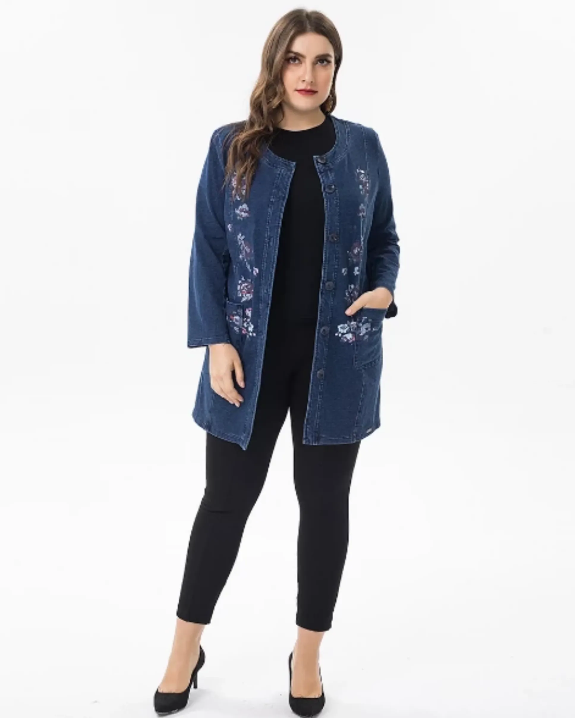 Women's Print Denim Jacket | Plus Size