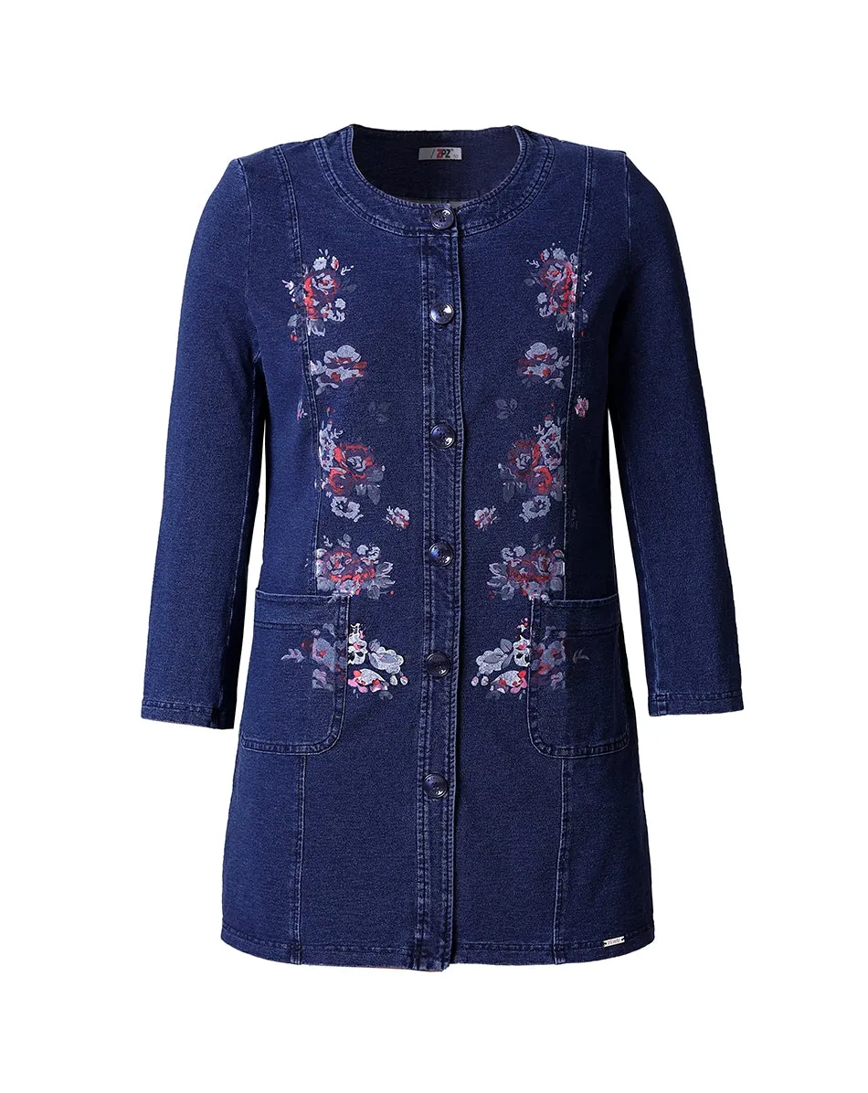 Women's Print Denim Jacket | Plus Size