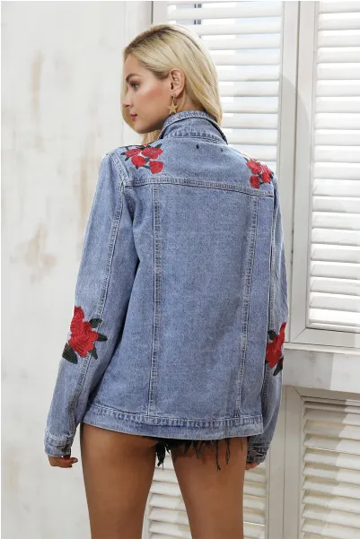 Women's Spring Denim Blue Basic Jacket