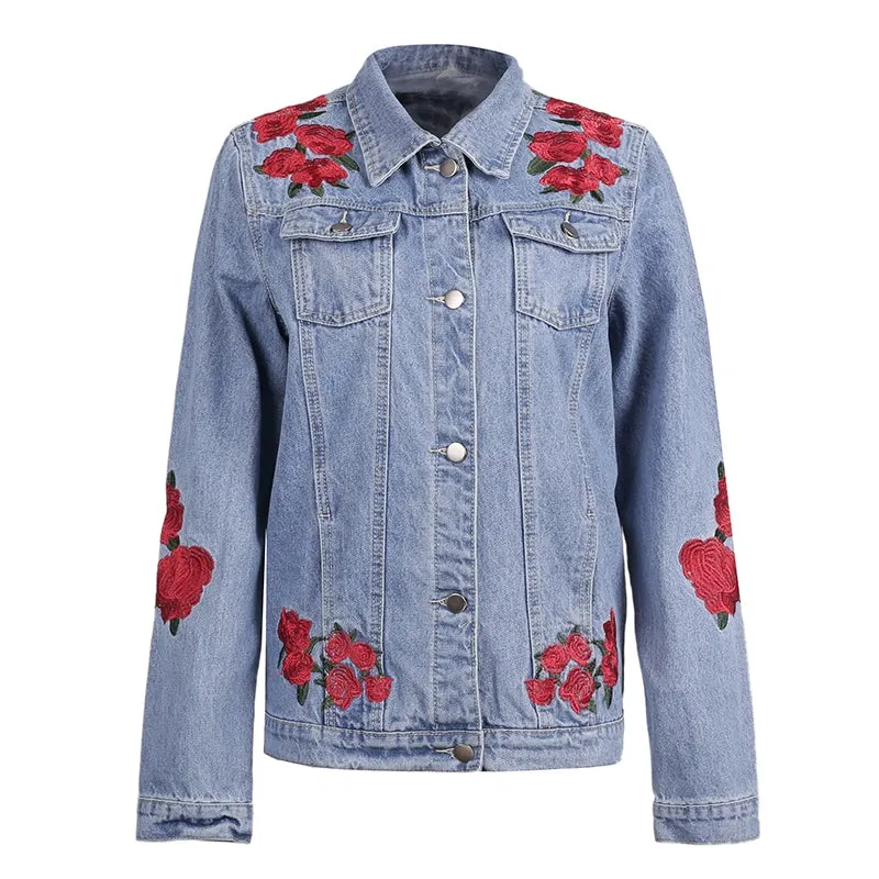 Women's Spring Denim Blue Basic Jacket