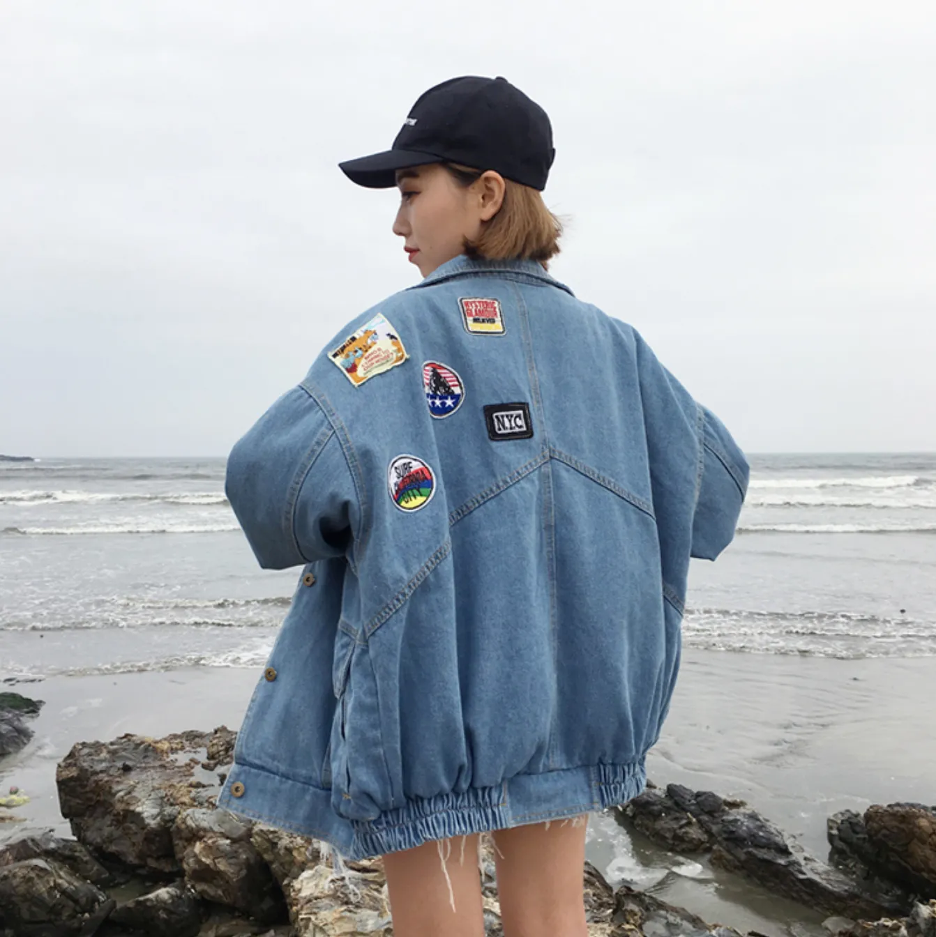 Women's Vintage Long Sleeve Denim Jacket