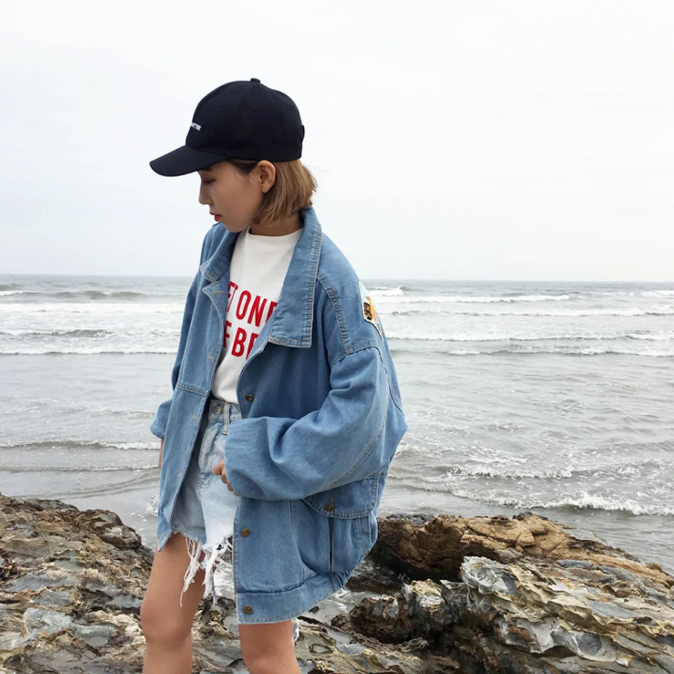 Women's Vintage Long Sleeve Denim Jacket