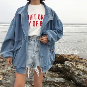 Women's Vintage Long Sleeve Denim Jacket