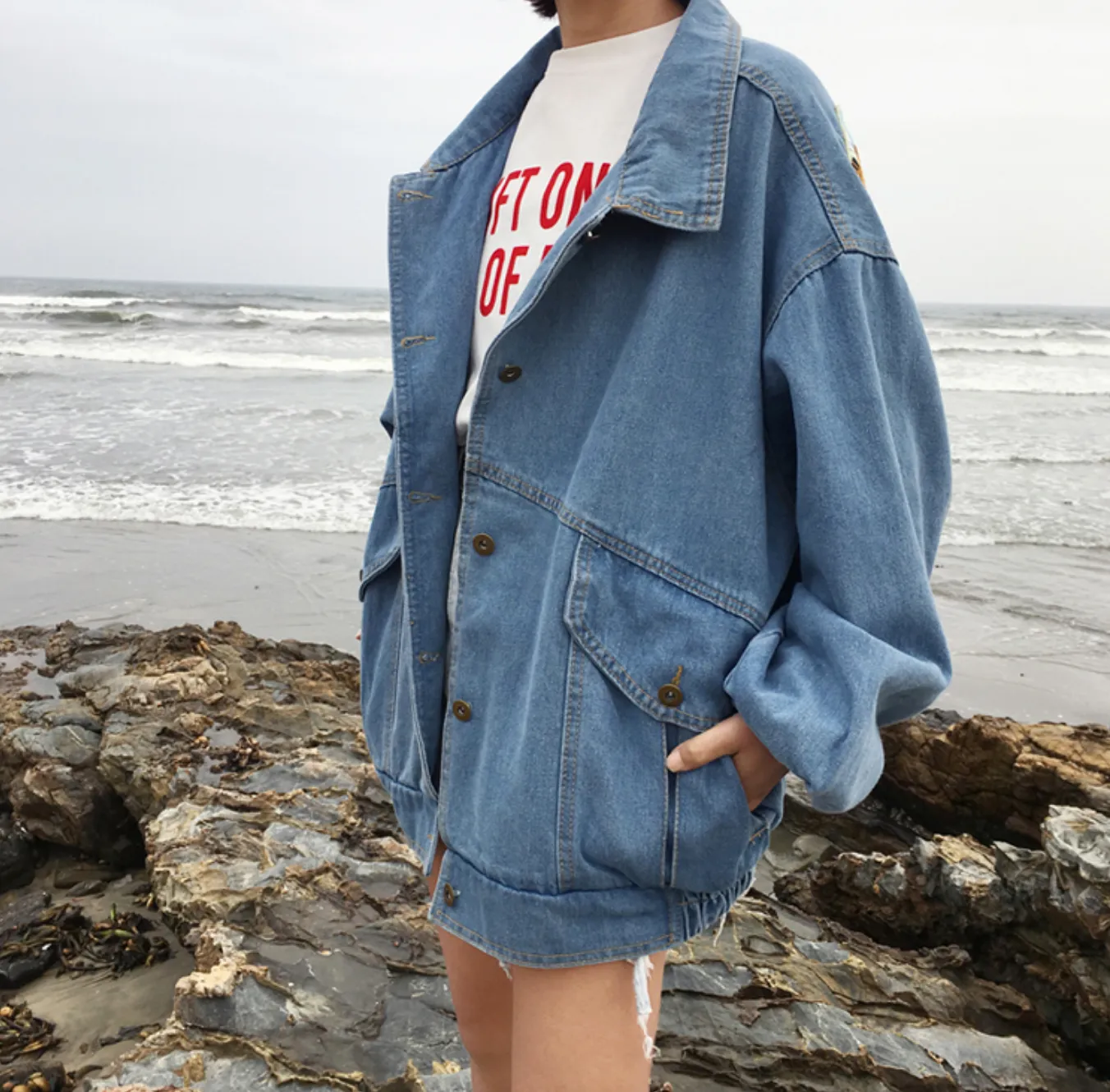 Women's Vintage Long Sleeve Denim Jacket