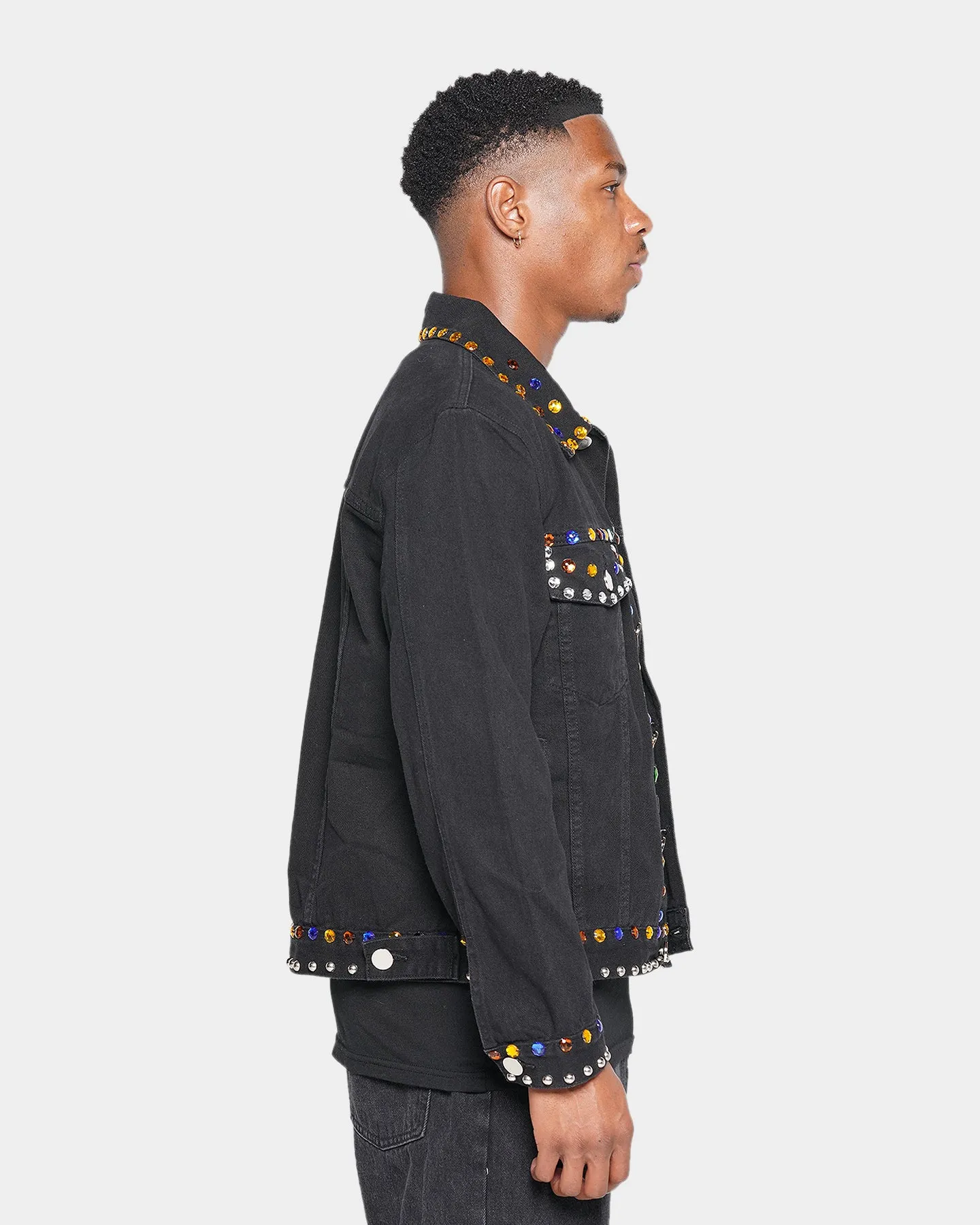 XXIII Rhinestone Denim Jacket Black